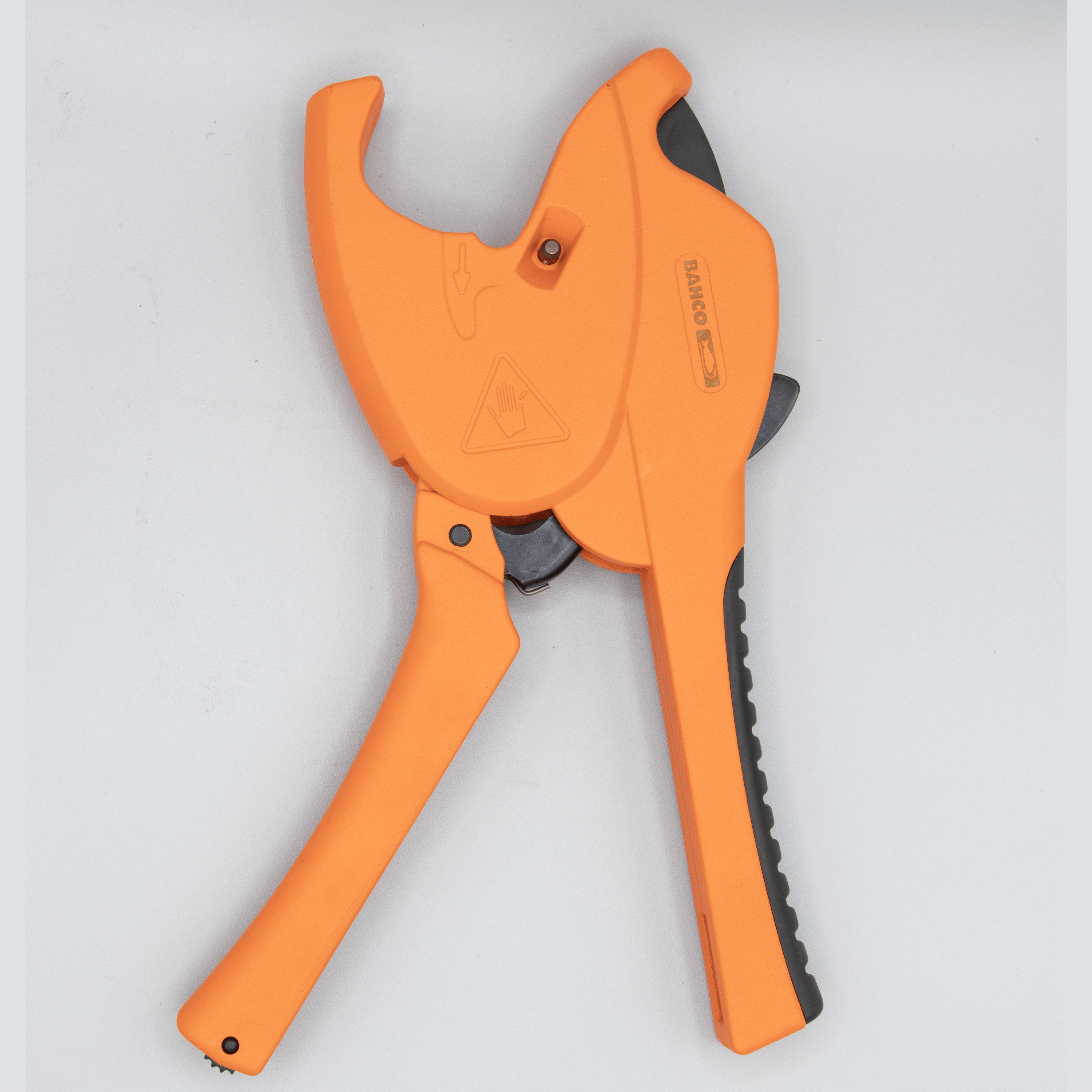 Orange Bahco pipe cutter tool.