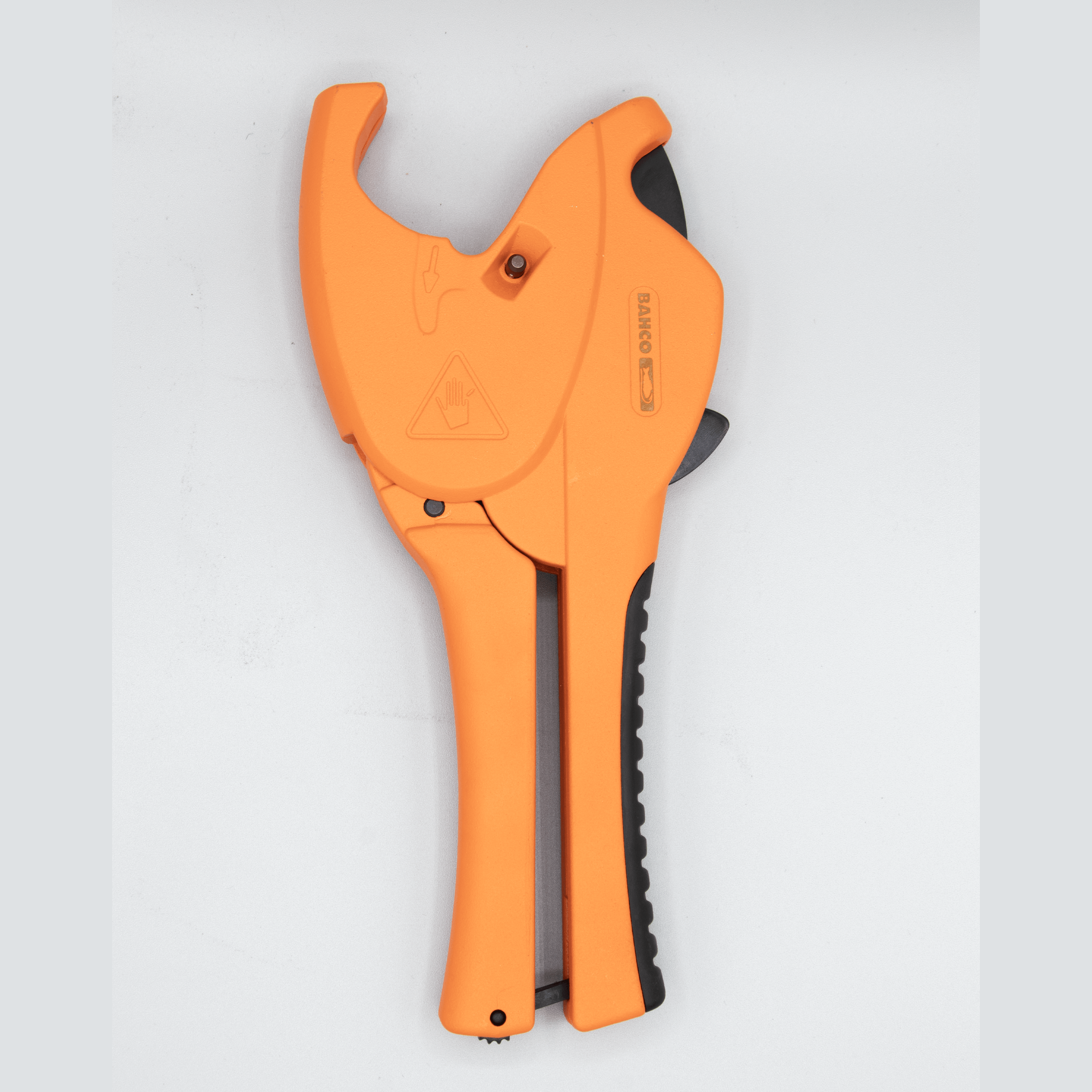Orange Bahco pipe cutter tool.