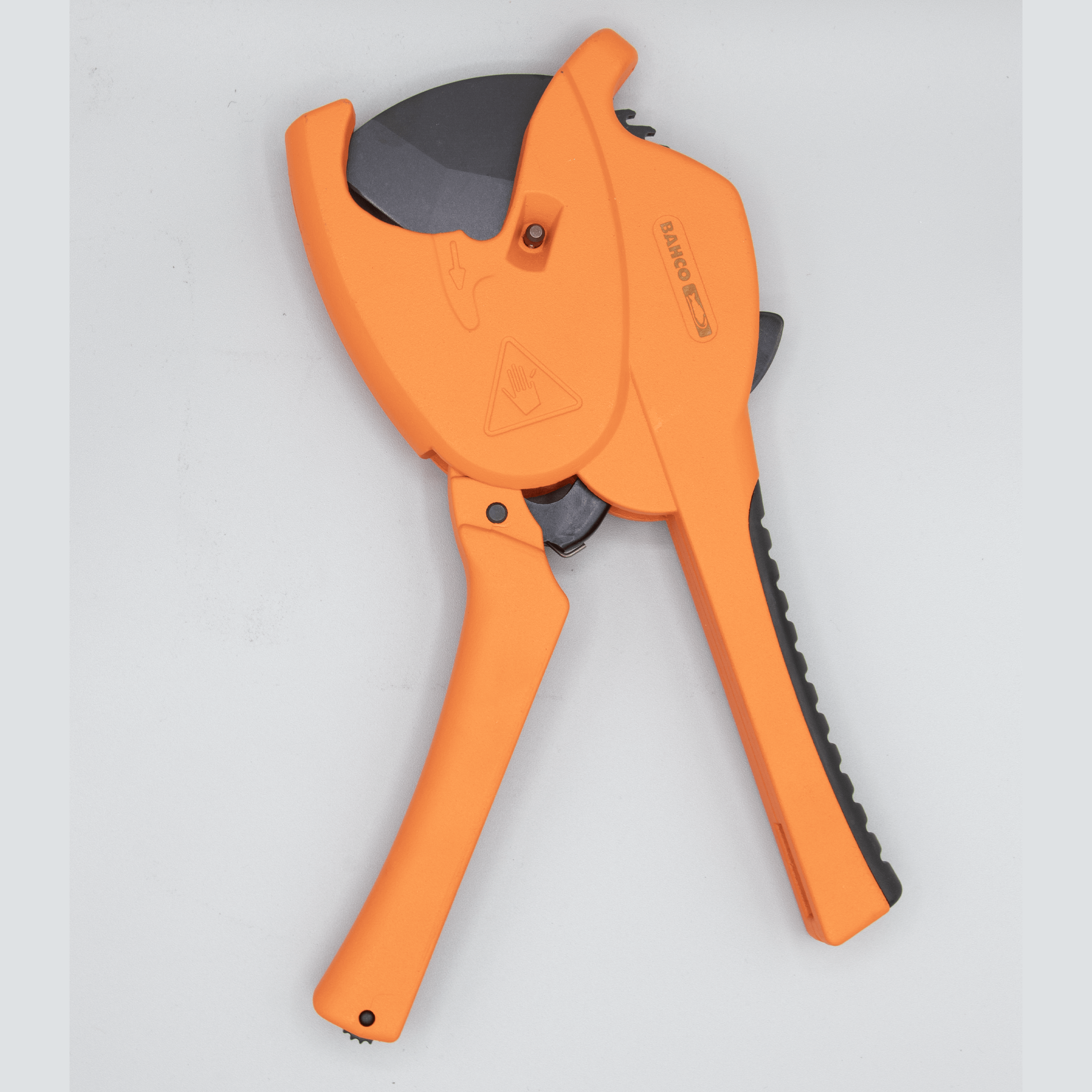 Orange pipe cutter, Bahco brand.