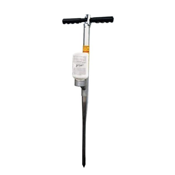 Manual soil testing tool with handle.