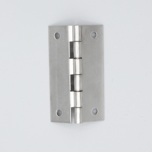 Here's an alt tag for the image: Stainless steel door hinge.