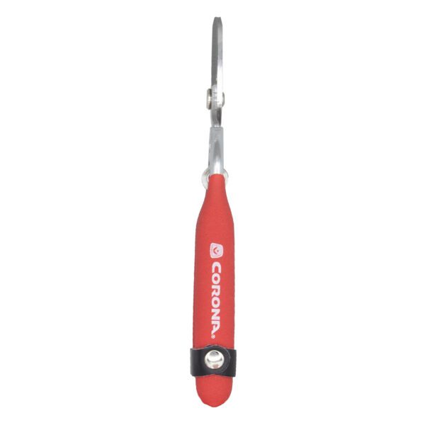 A red tool with a black handle on a white background.