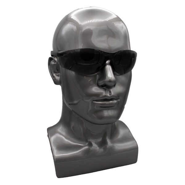 A mannequin wearing sunglasses.