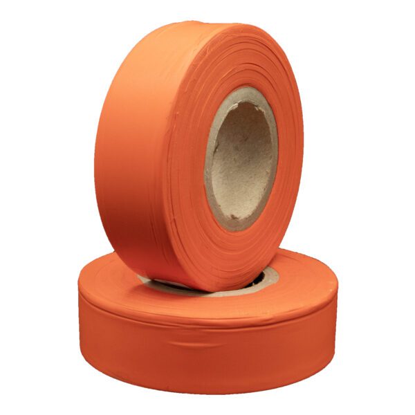 Two rolls of orange marking tape.