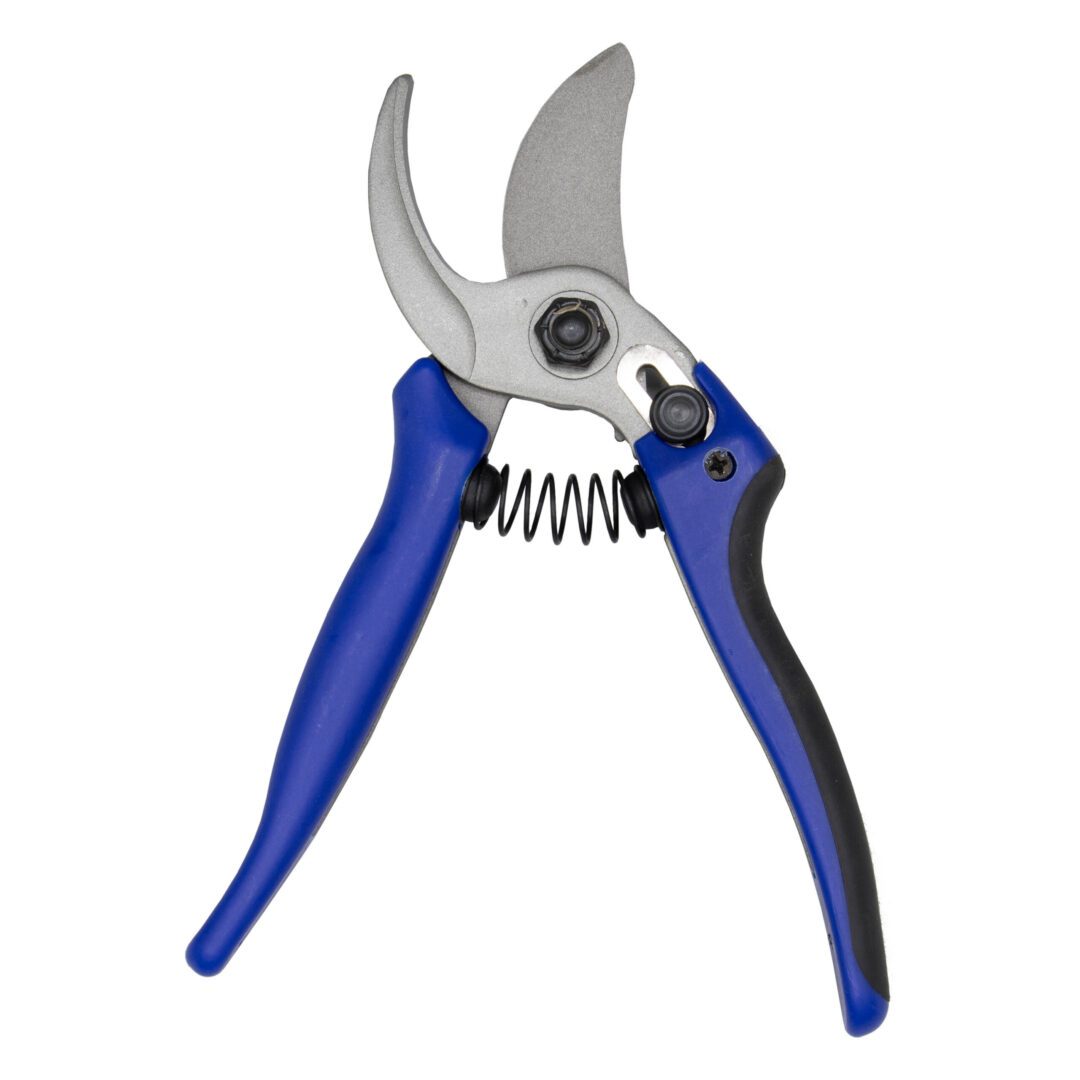A blue and black pliers on a white background.
