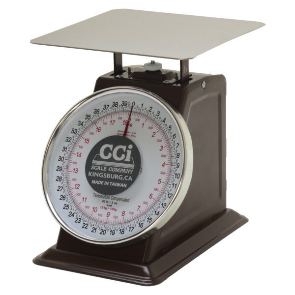 An image of a scale on top of a white background.