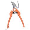 Orange pruning shears on a white background.