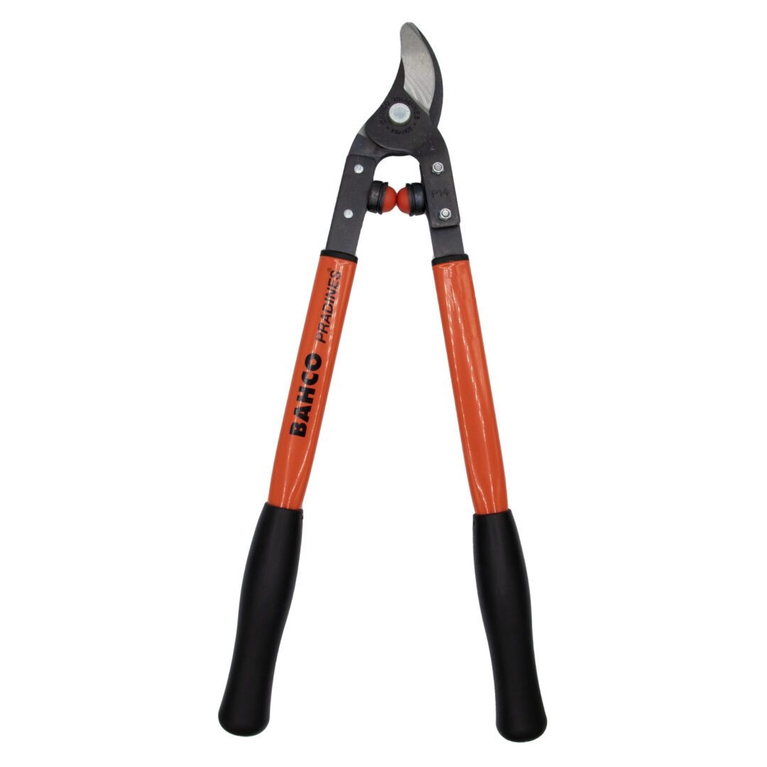 A orange and black pliers on a white background.
