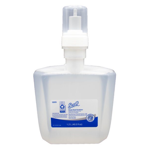 A bottle of hand sanitizer on a white background.