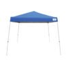 Blue canopy tent with white frame.