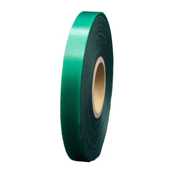 Green gardening tape on a roll.