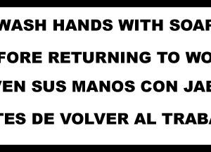 Wash hands with soap before returning to work.