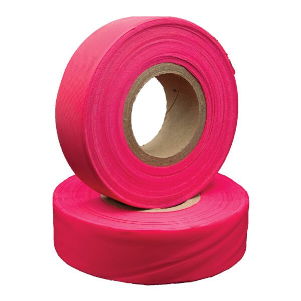 Two rolls of pink marking tape.