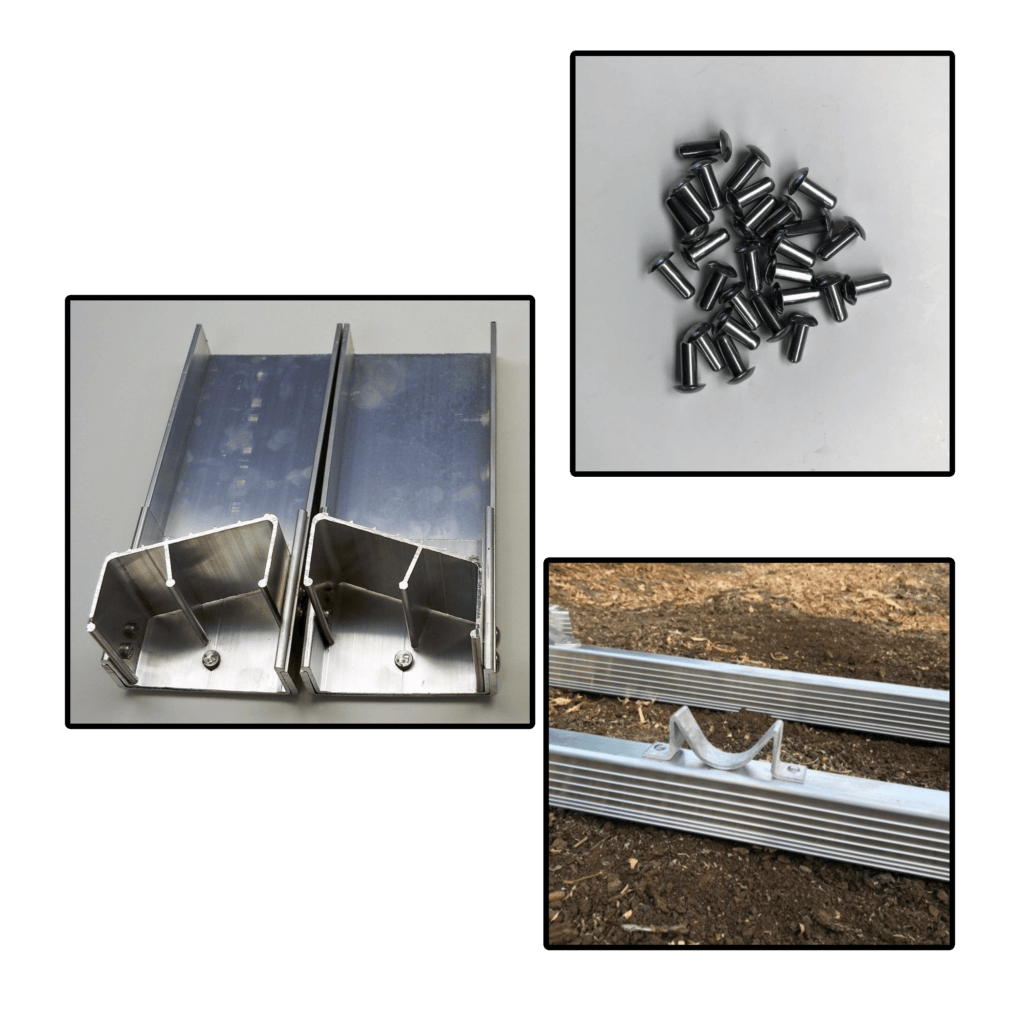 A collage of photos showing various metal parts.