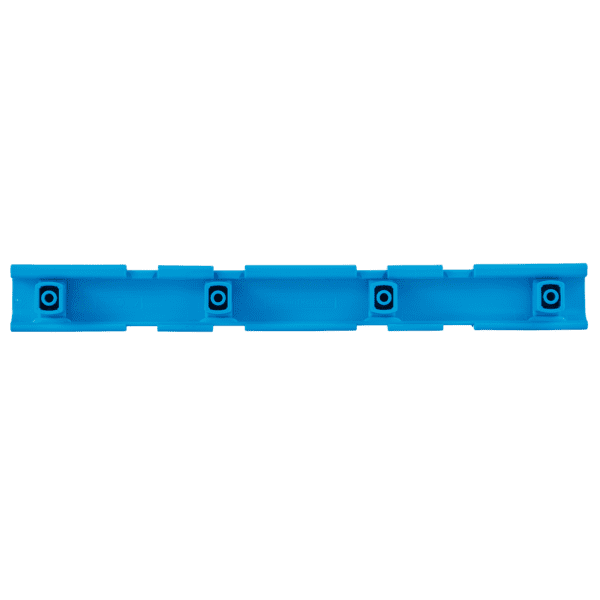 Blue plastic track with four connectors.