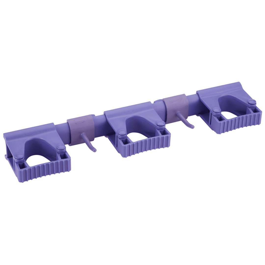 10118-1 Purple plastic triple hook rack.