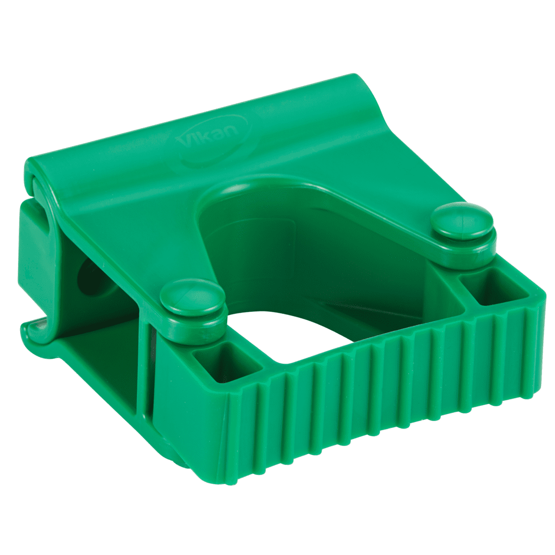 10132-1 Green plastic wall mount for cleaning tools.