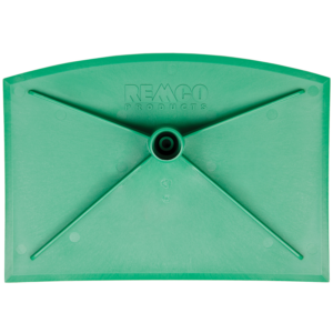 Green plastic squeegee with Remco logo.