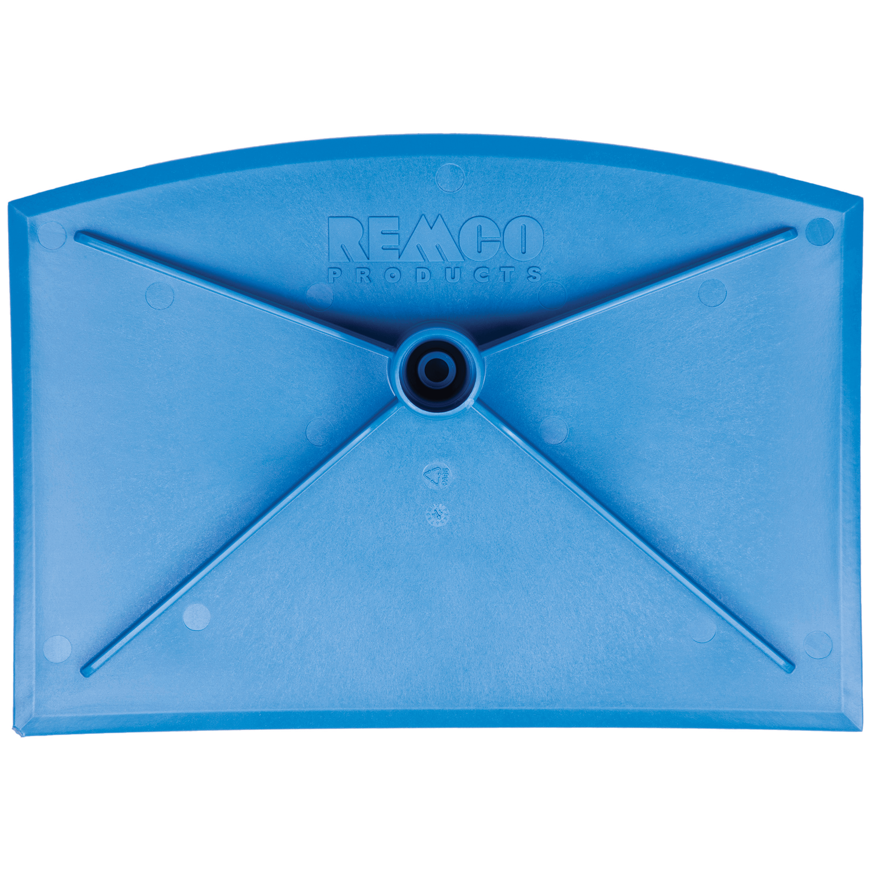 Blue plastic squeegee with Remco logo.