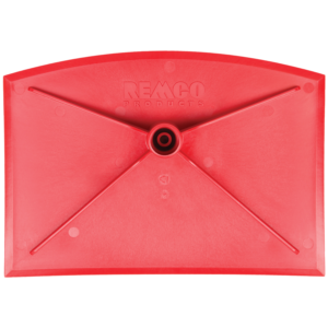 Red plastic scraper with Remco Products logo.