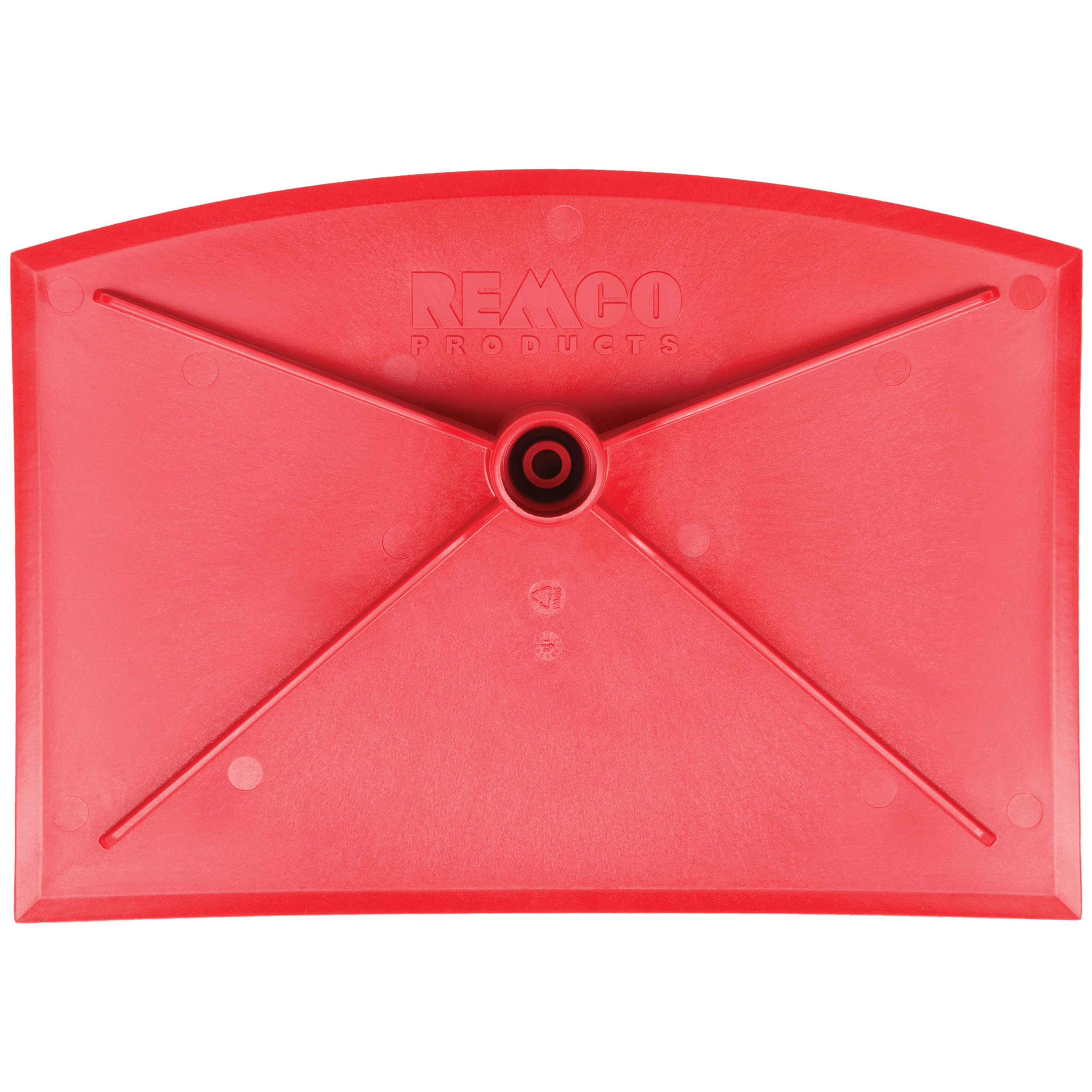 Red plastic scraper with Remco Products logo.