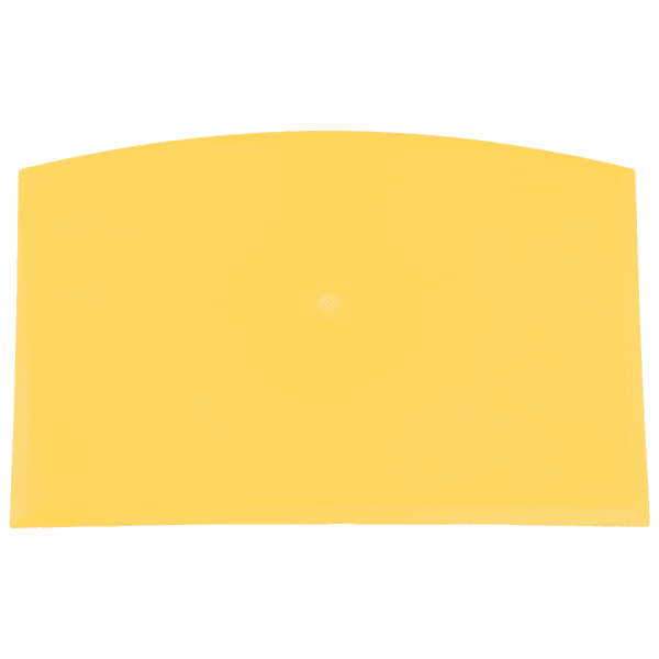 Yellow plastic rectangular scraper.