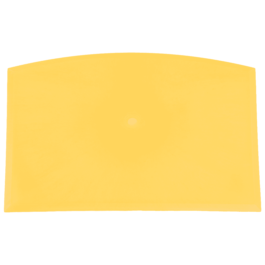 Yellow plastic rectangular scraper.