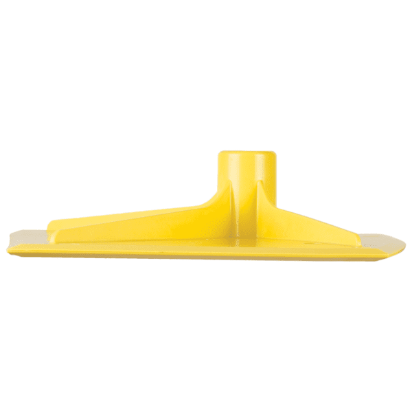 Yellow plastic floor squeegee blade.