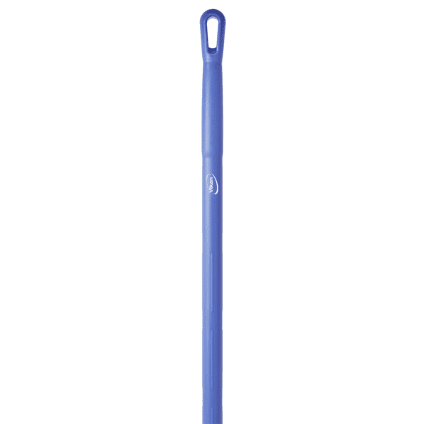 Blue plastic mop handle with Vilkan logo.