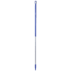 Blue and silver mop handle with loop.