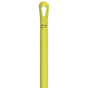 Yellow Vikan handle with a hole.