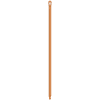 Brown plastic mop handle with loop.