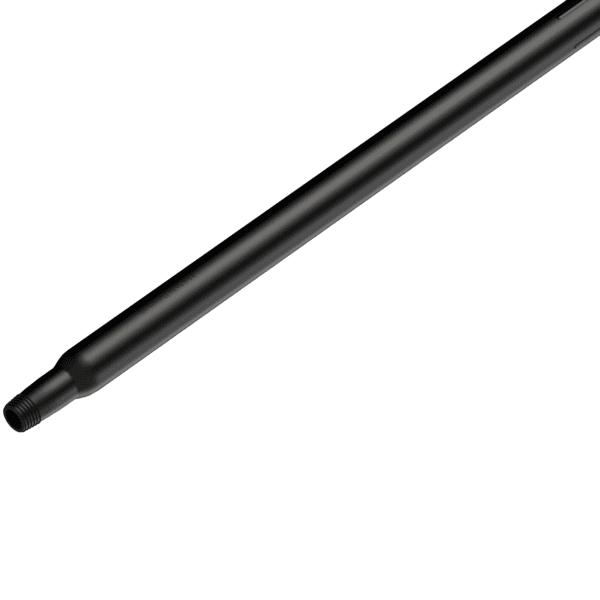 Black metal rod with a threaded end.