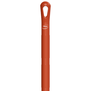 Orange Vikan handle with a hole.