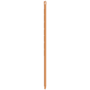 Brown plastic mop handle with loop.