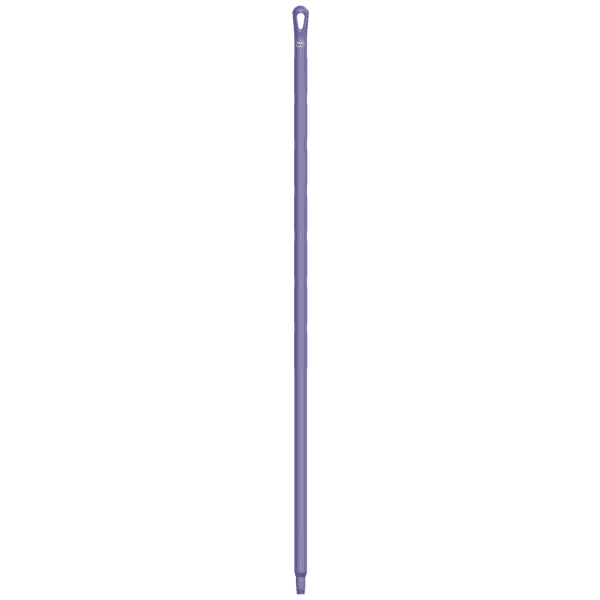 Purple mop handle with a loop.