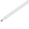 White, long, cylindrical, cleaning tool.