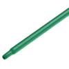 Green plastic pipe with threaded end.