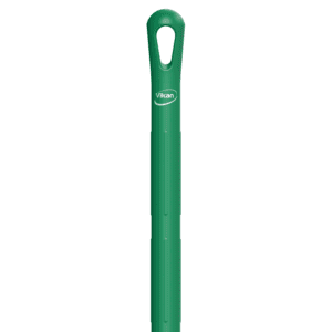 Green Vikan handle with an oval hole.