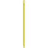 Yellow plastic mop handle with loop.