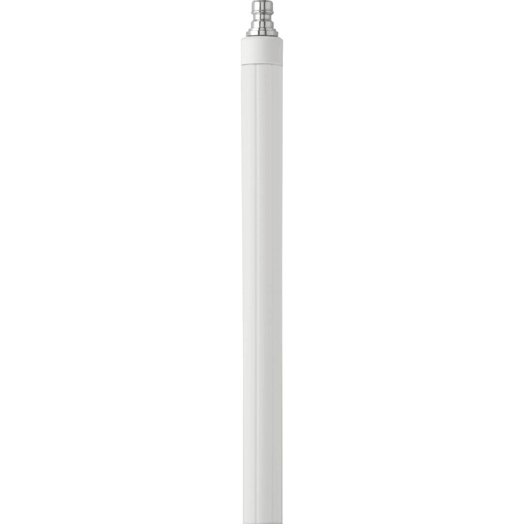 2991Q5-2 White cylindrical antenna with silver tip.