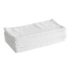 Stack of white microfiber cleaning cloths.