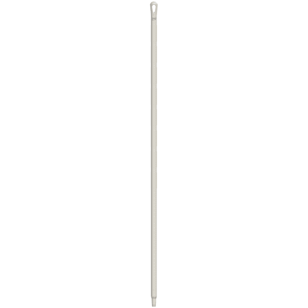 White mop handle with a loop.