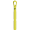 Yellow Vikan broom handle with a hole.