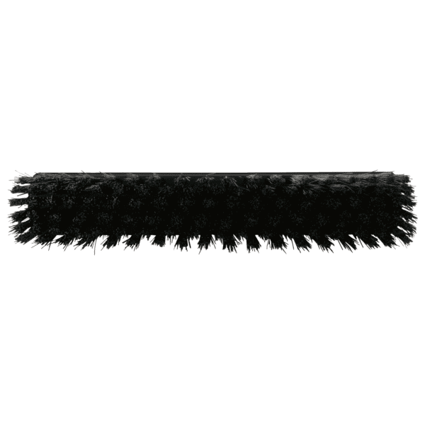 Black broom bristles isolated on white.