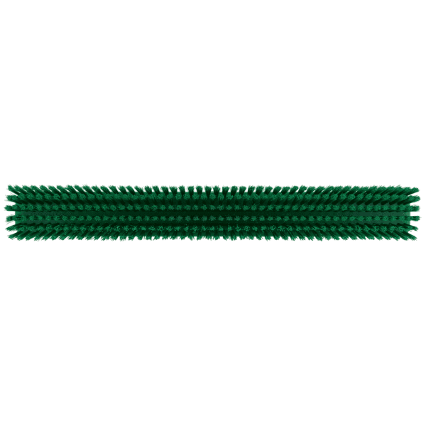 Green bristle brush for cleaning.