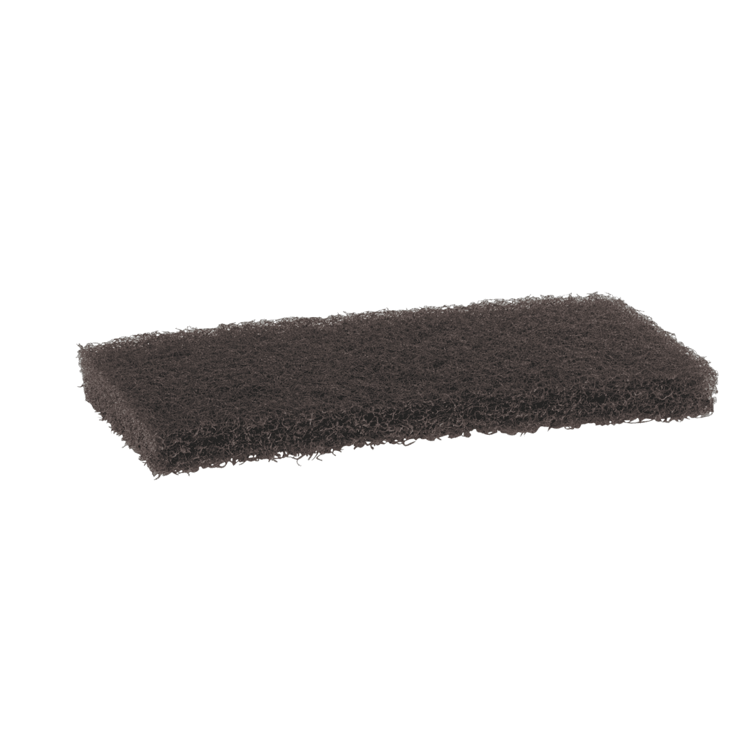 Dark brown cleaning scouring pad.