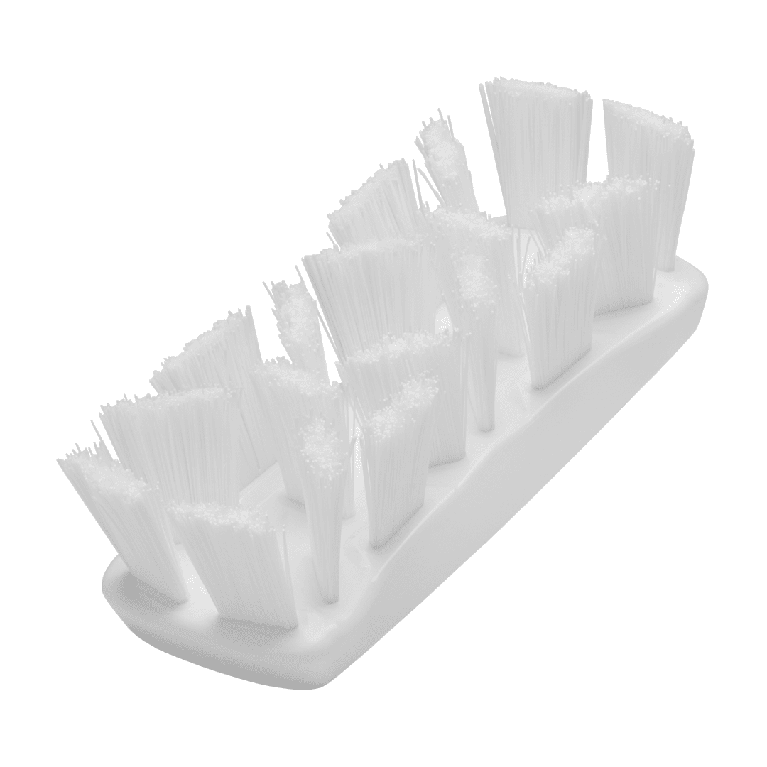 White cleaning brush with bristles.