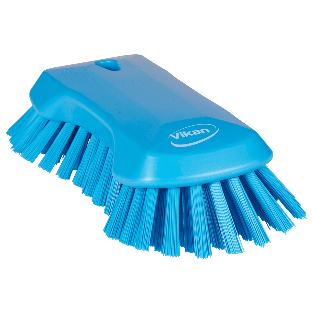 Blue brush with bristles, Vikan brand.