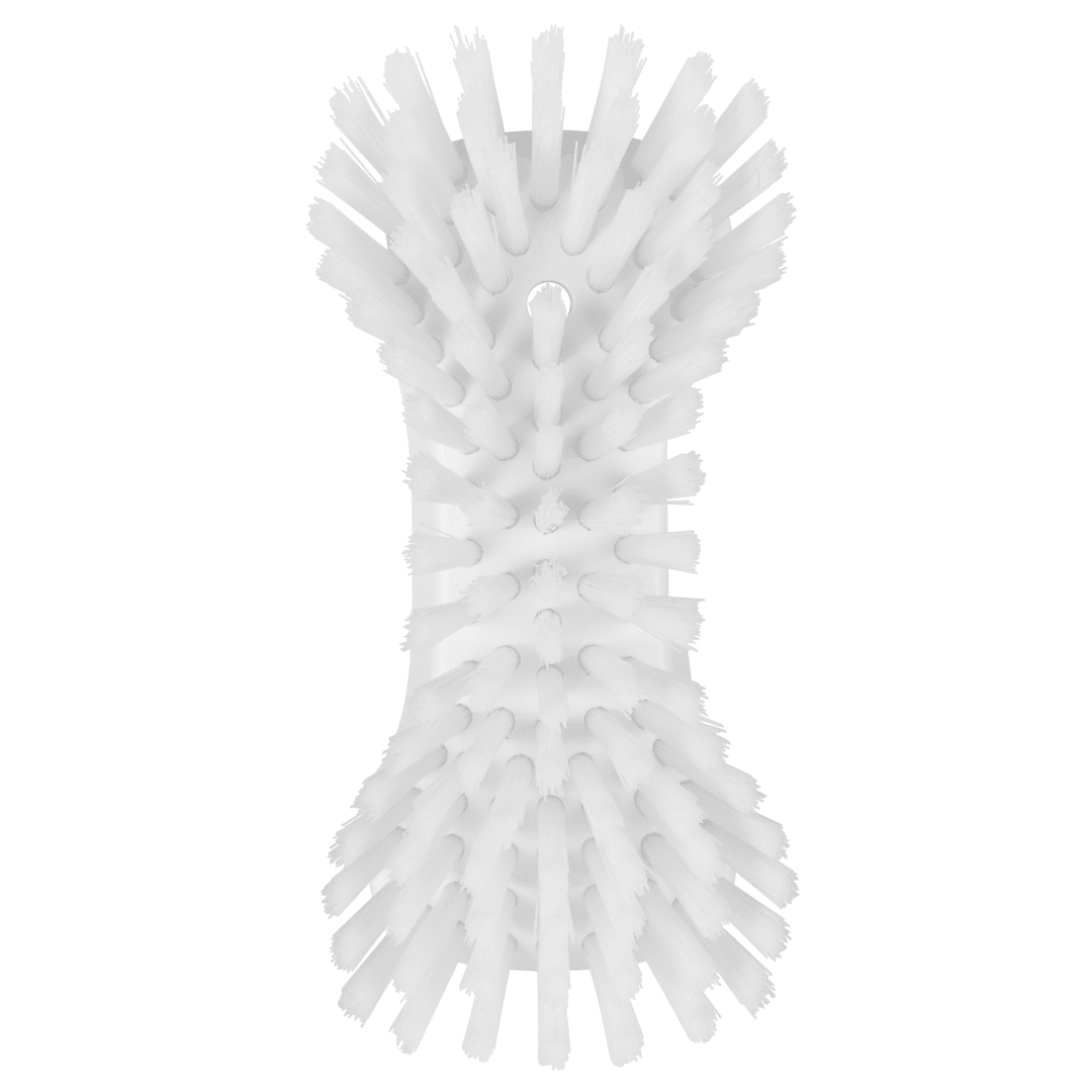 White cleaning brush with bristles.